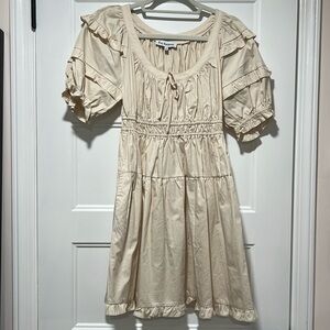 En Saison Cream Ruffled Mini Dress